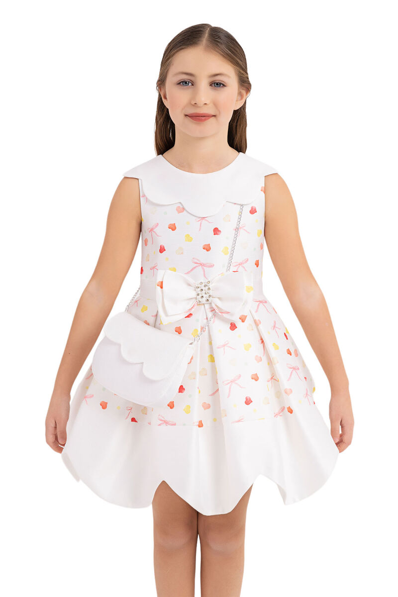 Coral Scallop Collar Dress for Girls 4-8 AGE 33204PR - 4