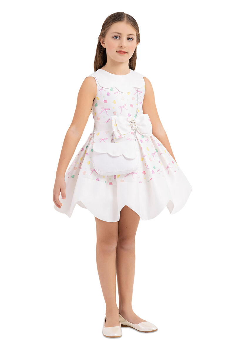 Pink Scallop Collar Dress for Girls 4-8 AGE 33204PR - 2