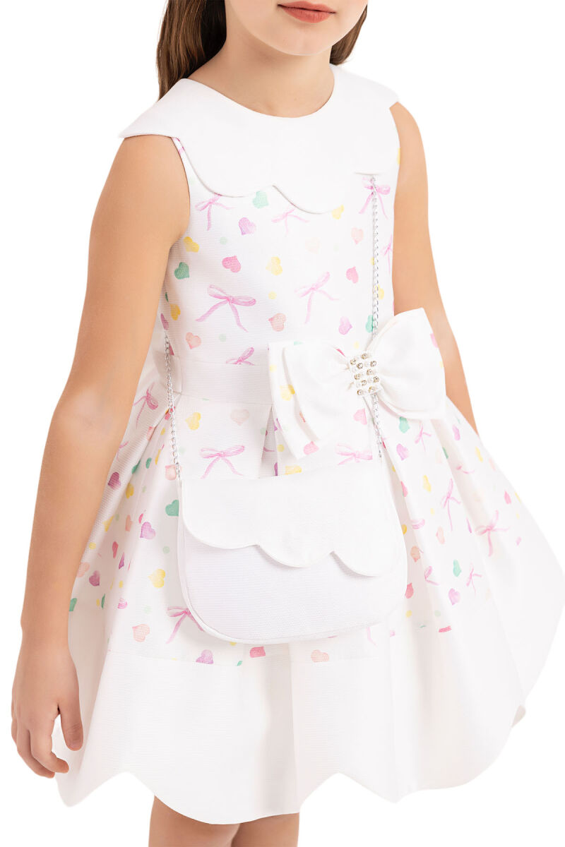 Pink Scallop Collar Dress for Girls 4-8 AGE 33204PR - 3