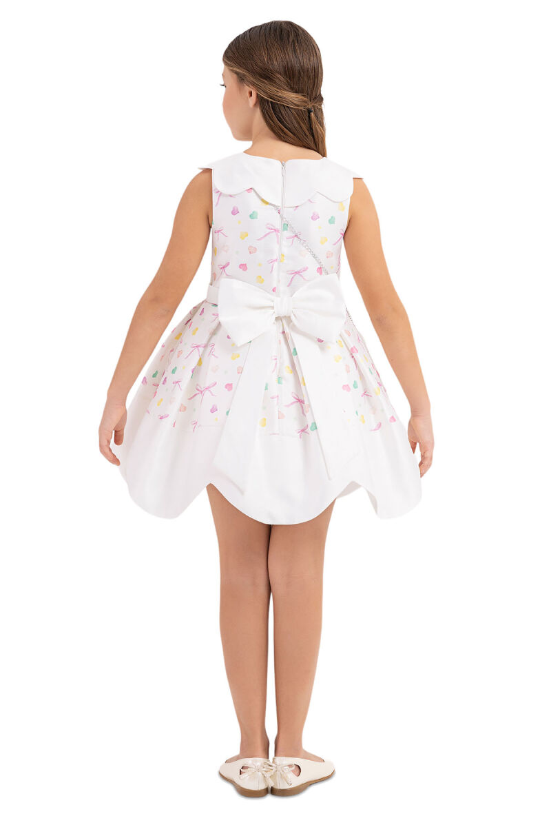 Pink Scallop Collar Dress for Girls 4-8 AGE 33204PR - 7