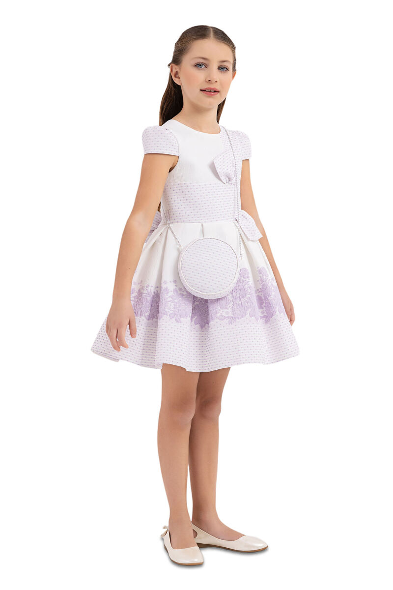 Lilac Moon-sleeved Dress for Girls 4-8 AGE 33263PR - 2