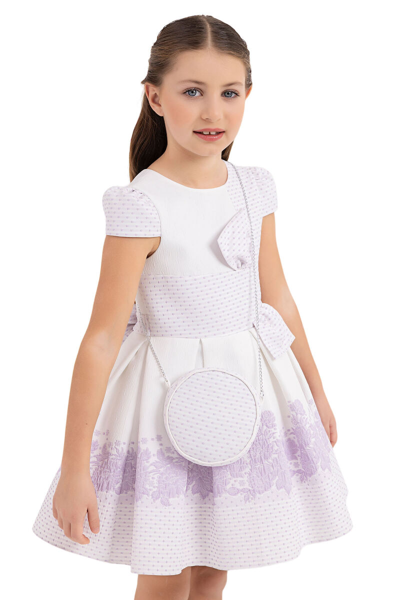 Lilac Moon-sleeved Dress for Girls 4-8 AGE 33263PR - 3