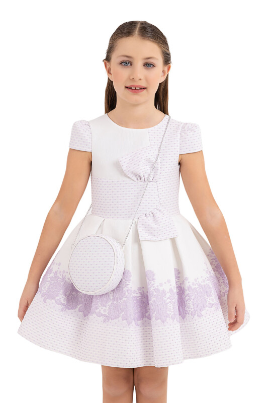 Lilac Moon-sleeved Dress for Girls 4-8 AGE 33263PR - 5