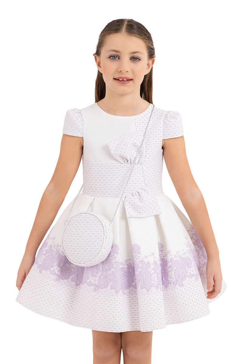 Lilac Moon-sleeved Dress for Girls 4-8 AGE 33263PR - 5