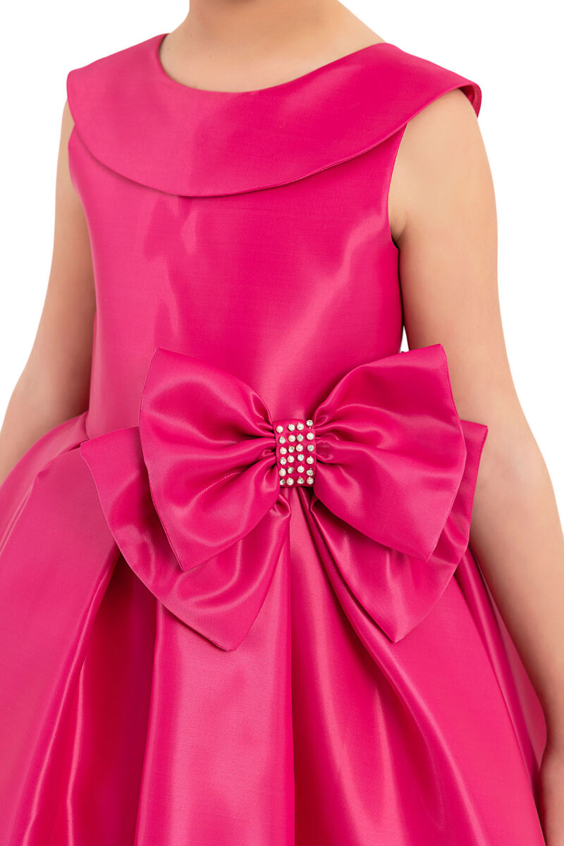 Fuchsia Sleeveless Cutting Dress for Girls 8-12 AGE 33100PR - 4