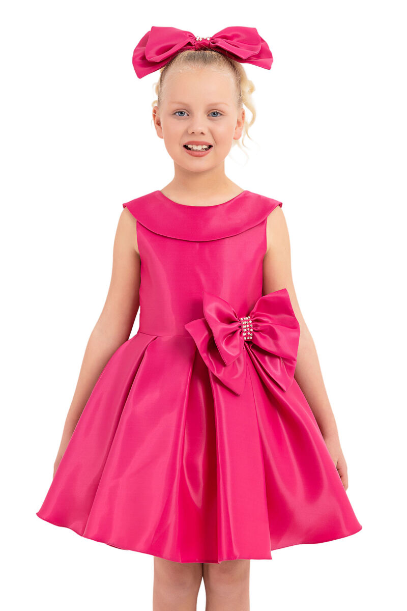 Fuchsia Sleeveless Cutting Dress for Girls 8-12 AGE 33100PR - 5