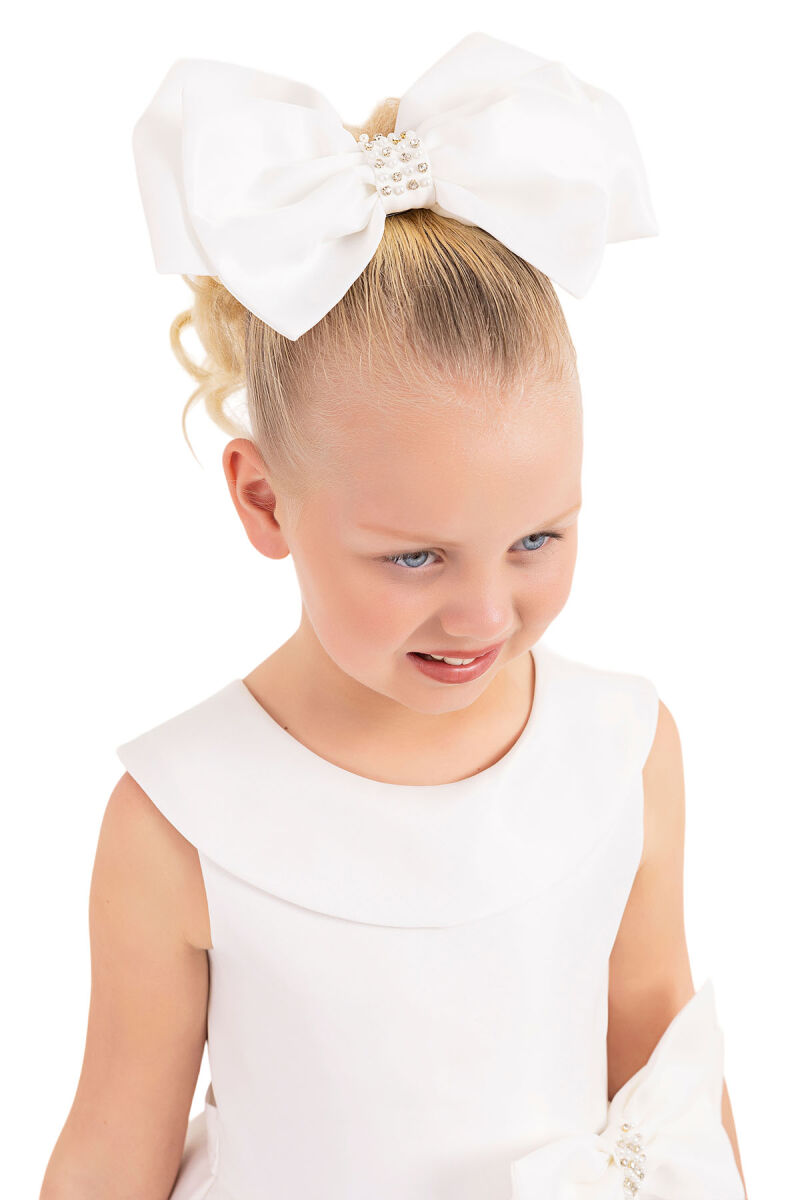 Ecru Sleeveless Cutting Dress for Girls 8-12 AGE 33100PR - 10
