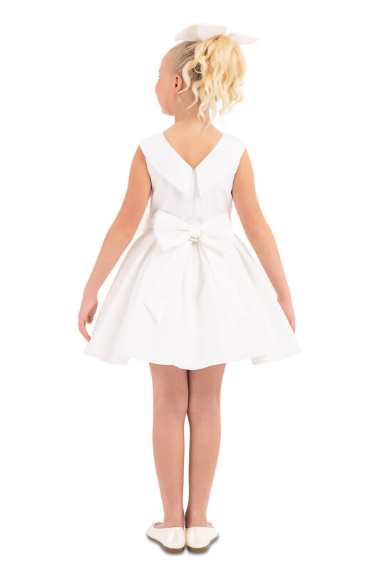Ecru Sleeveless Cutting Dress for Girls 8-12 AGE 33100PR - 11