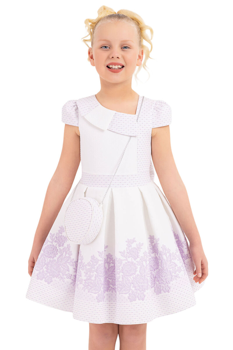 Lilac Moon-Sleeved Dress for Girls 8-12 AGE 33264PR - 5