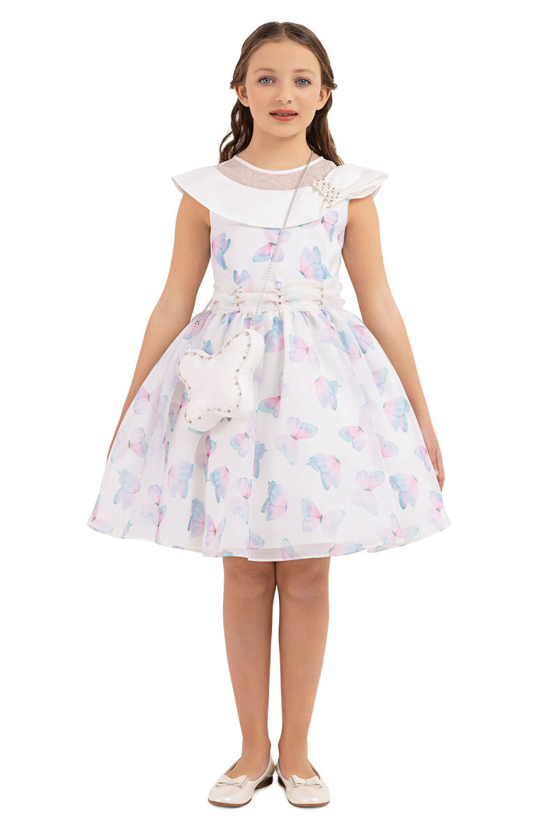 Blue Scarf collar dress for girls 10-14 AGE 33282PR - 1