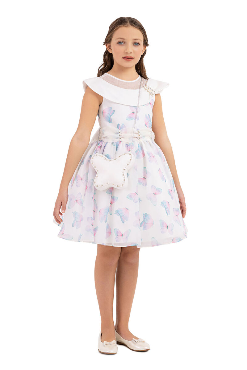 Blue Scarf collar dress for girls 10-14 AGE 33282PR - 3