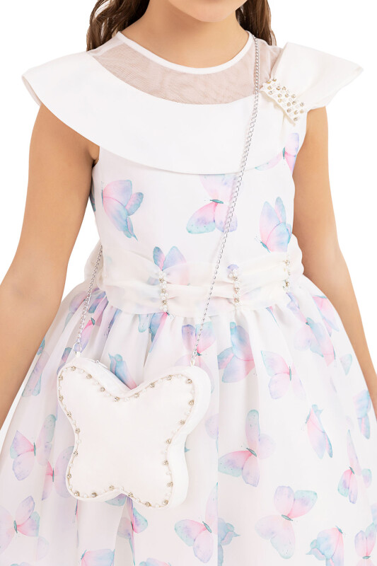 Blue Scarf collar dress for girls 10-14 AGE 33282PR - 4