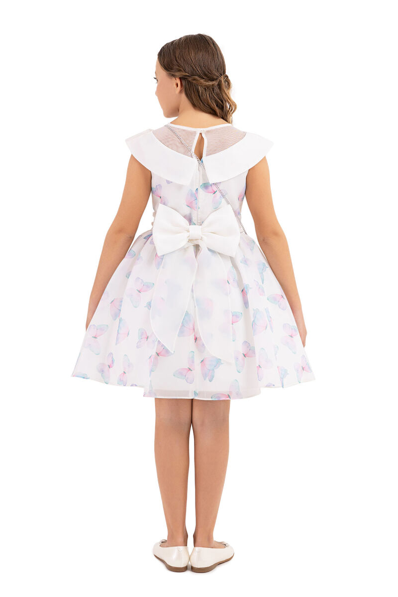 Blue Scarf collar dress for girls 10-14 AGE 33282PR - 7