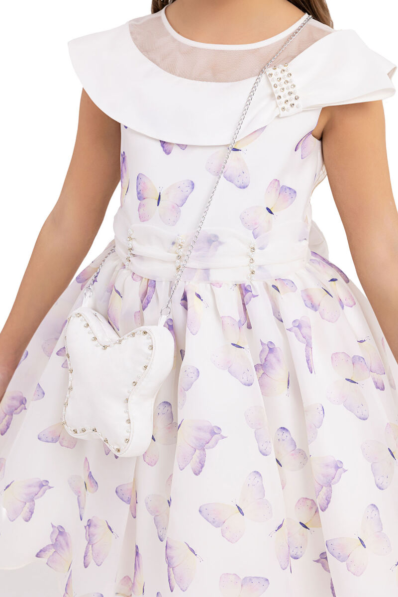 Lilac Scarf collar dress for girls 10-14 AGE 33282PR - 4