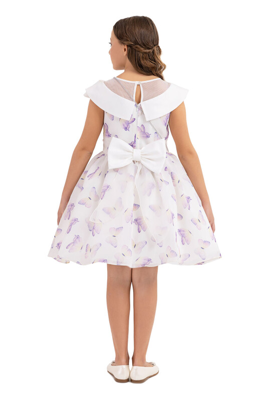 Lilac Scarf collar dress for girls 10-14 AGE 33282PR - 7