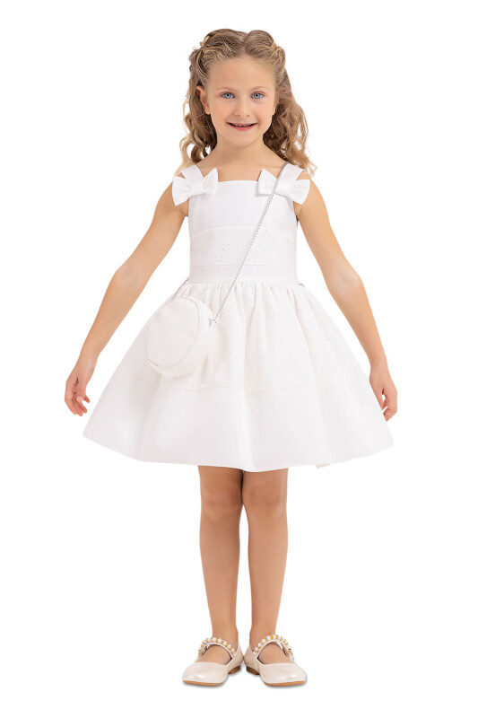 Ecru Strappy dress for girls 2-6 AGE 33314PR 