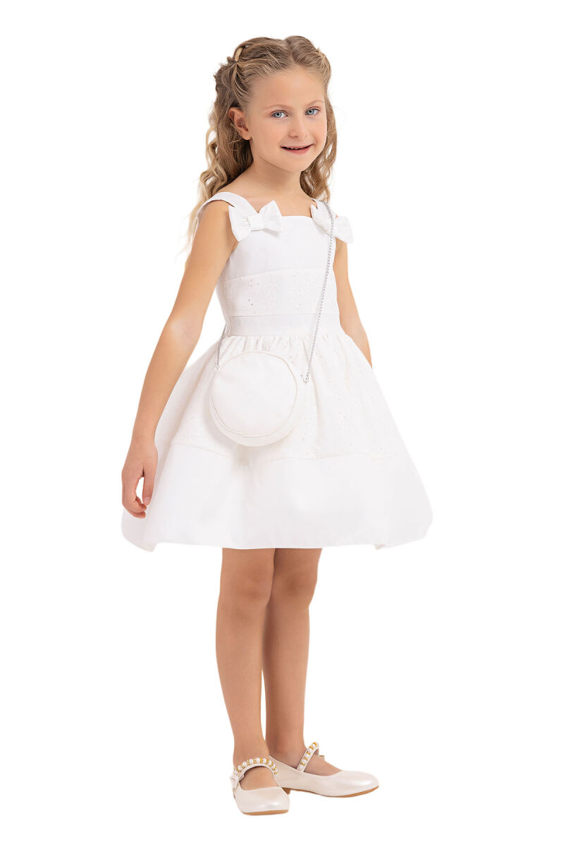 Ecru Strappy dress for girls 2-6 AGE 33314PR - 2