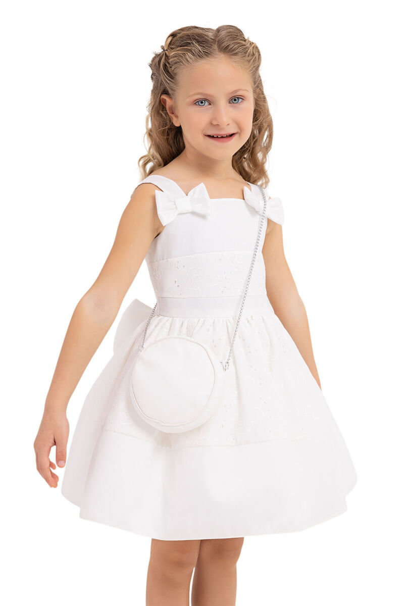 Ecru Strappy dress for girls 2-6 AGE 33314PR - 3