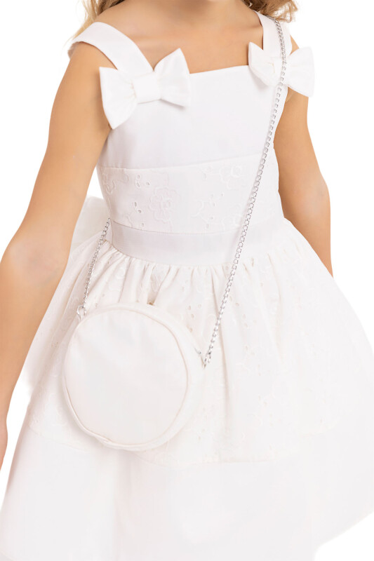 Ecru Strappy dress for girls 2-6 AGE 33314PR - 4