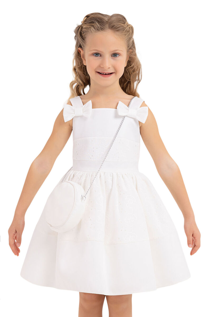 Ecru Strappy dress for girls 2-6 AGE 33314PR - 5