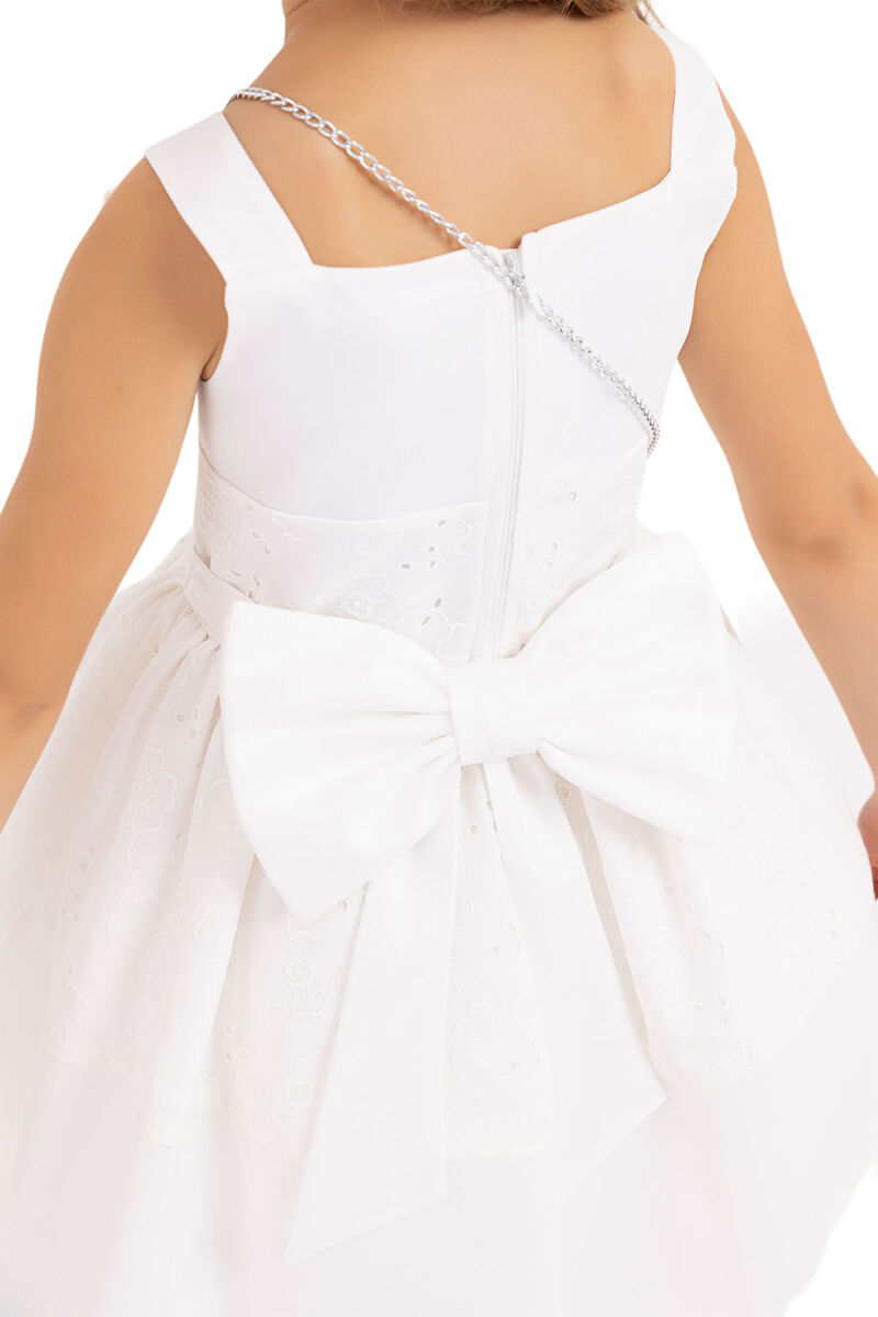 Ecru Strappy dress for girls 2-6 AGE 33314PR - 6