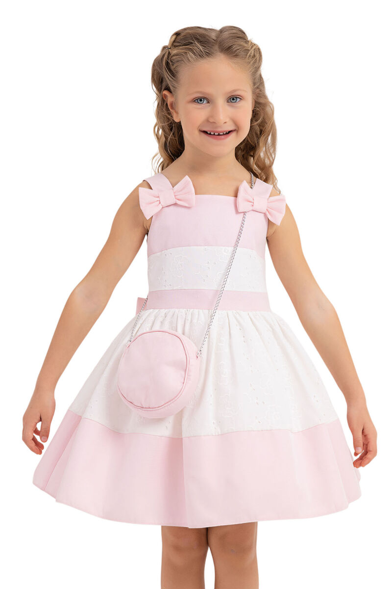 Pink Strappy dress for girls 2-6 AGE 33314PR - 5