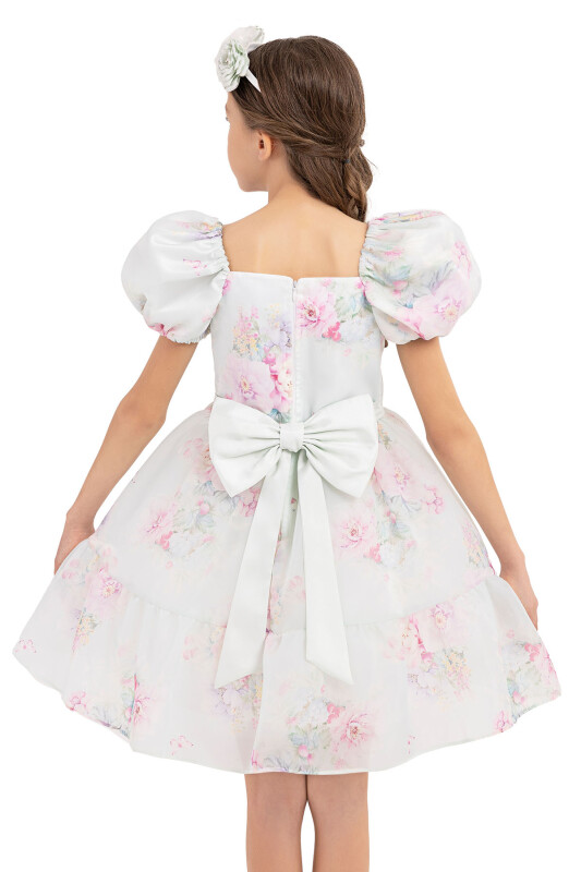 Mint Balloon-sleeved dress for girls 8-12 AGE 33292PR - 6