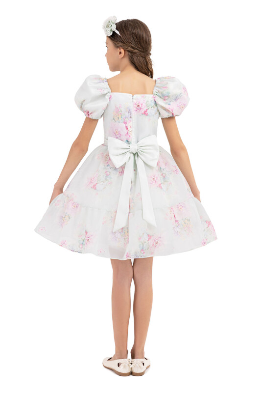 Mint Balloon-sleeved dress for girls 8-12 AGE 33292PR - 7