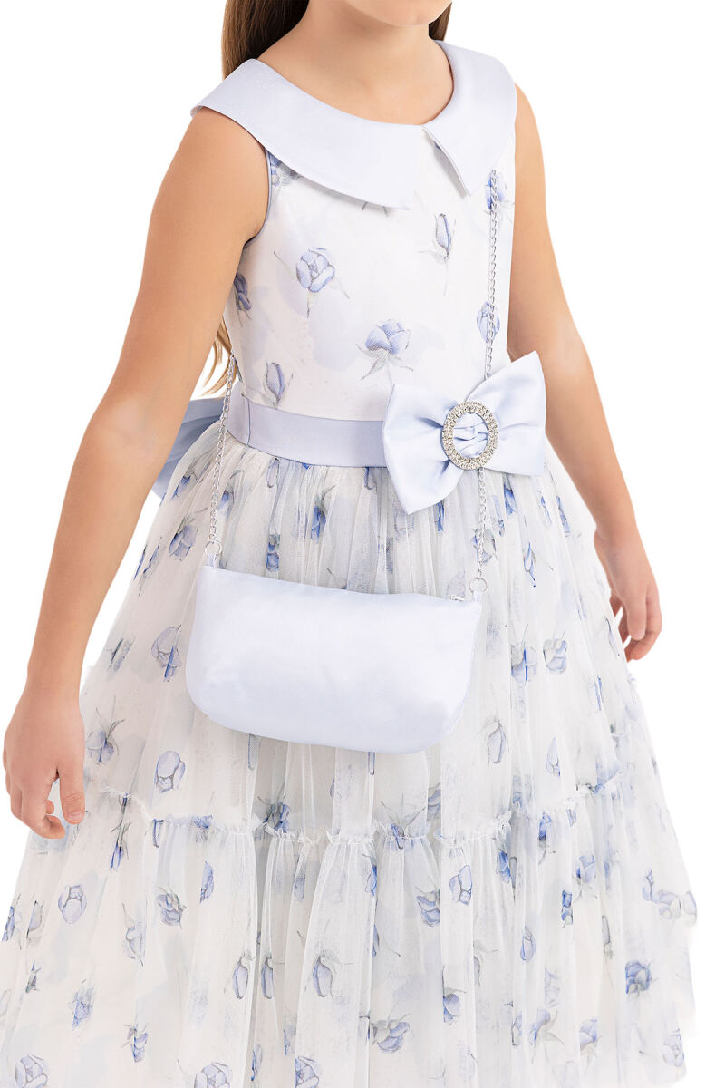 Blue Flowery dress for girls 8-12 AGE 33309PR - 3