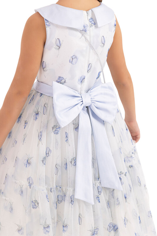 Blue Flowery dress for girls 8-12 AGE 33309PR - 6