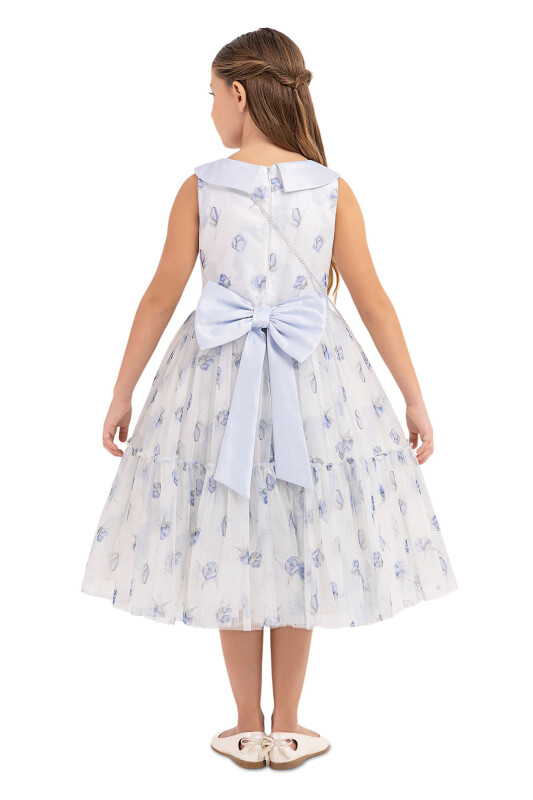 Blue Flowery dress for girls 8-12 AGE 33309PR - 7