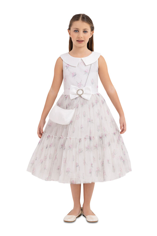 Powder Flowery dress for girls 8-12 AGE 33309PR - 9