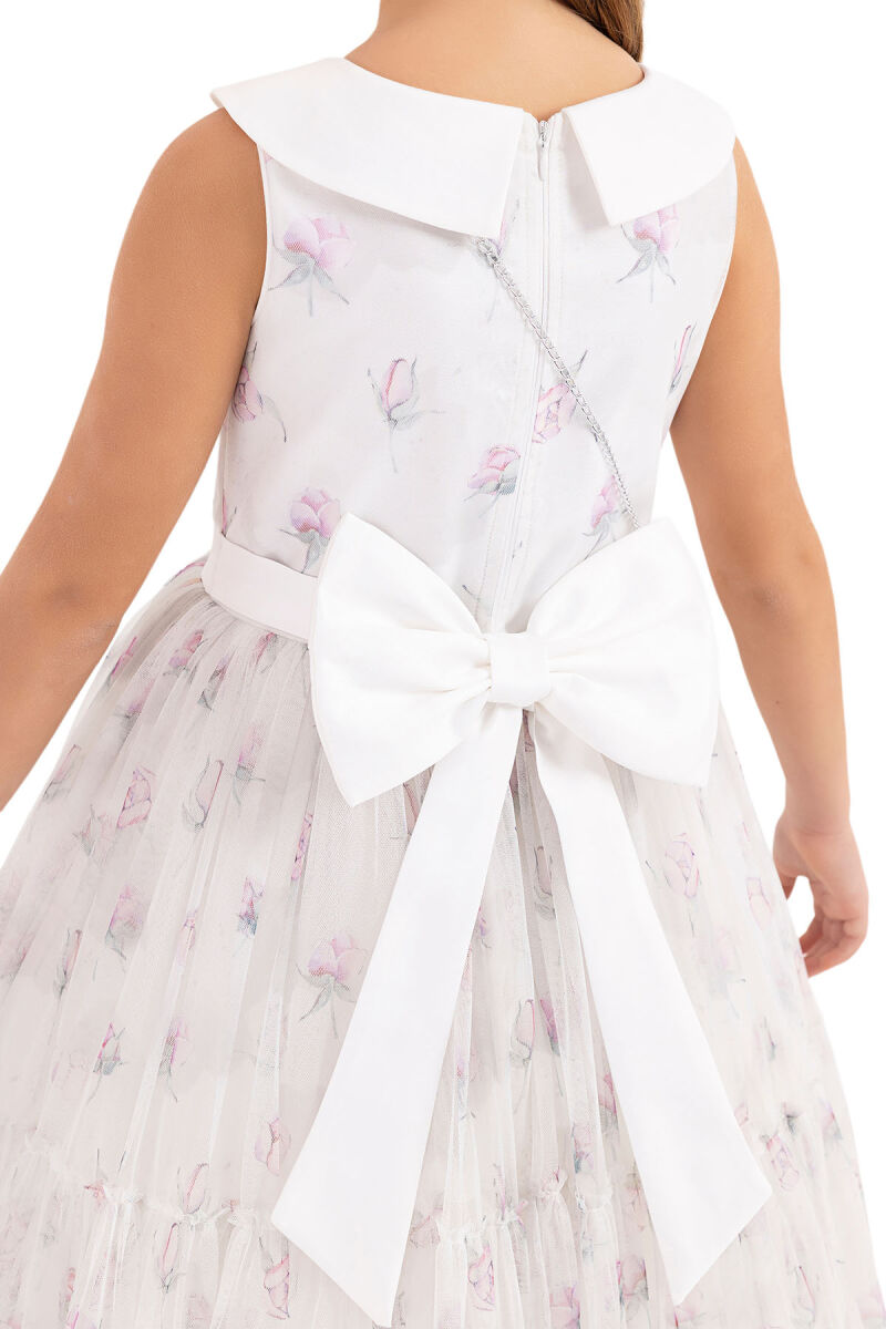 Powder Flowery dress for girls 8-12 AGE 33309PR - 14