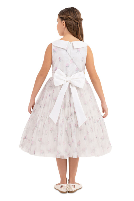 Powder Flowery dress for girls 8-12 AGE 33309PR - 15