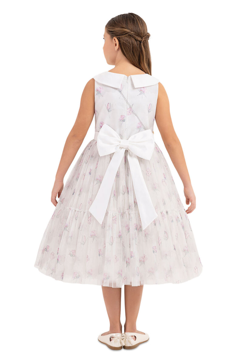 Powder Flowery dress for girls 8-12 AGE 33309PR - 15