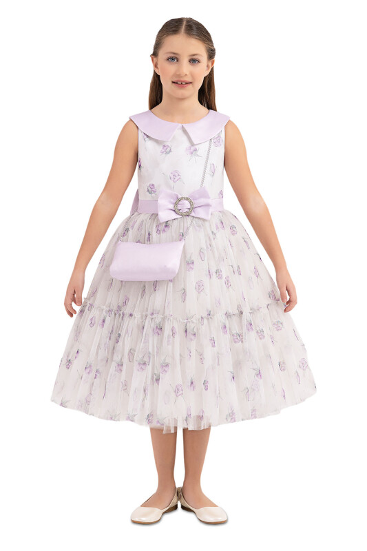Lilac Flowery dress for girls 8-12 AGE 33309PR 