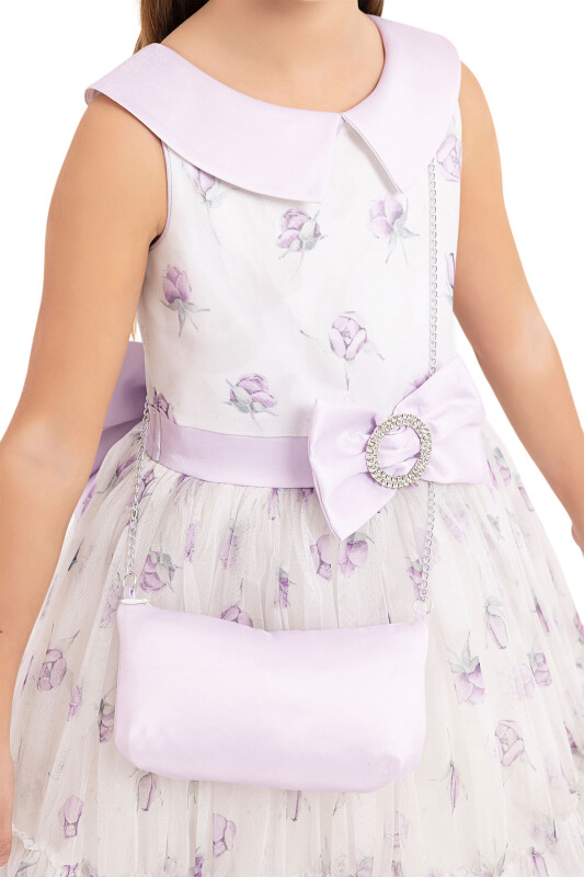 Lilac Flowery dress for girls 8-12 AGE 33309PR - 4