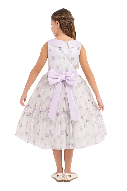 Lilac Flowery dress for girls 8-12 AGE 33309PR - 7