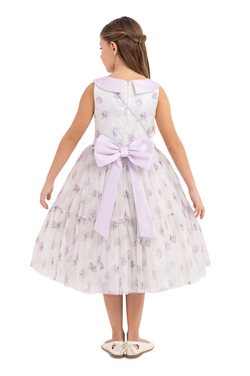 Lilac Flowery dress for girls 8-12 AGE 33309PR - 7