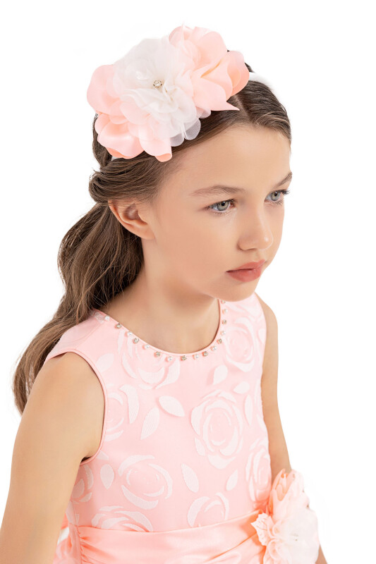 Salmon Sleeveless cutting dress for girls 8-12 AGE 33220PR - 6