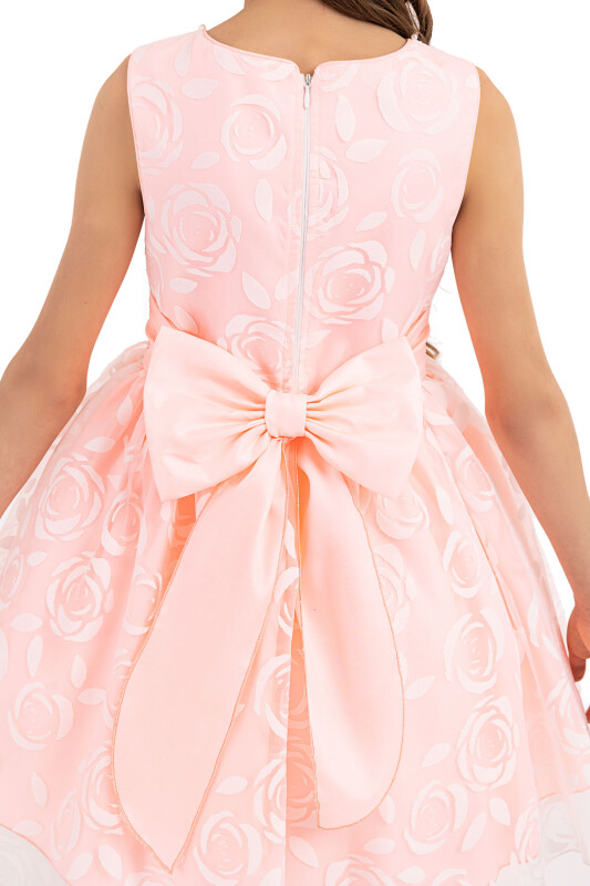 Salmon Sleeveless cutting dress for girls 8-12 AGE 33220PR - 7