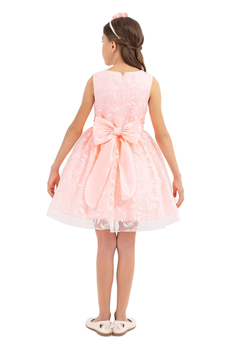 Salmon Sleeveless cutting dress for girls 8-12 AGE 33220PR - 8