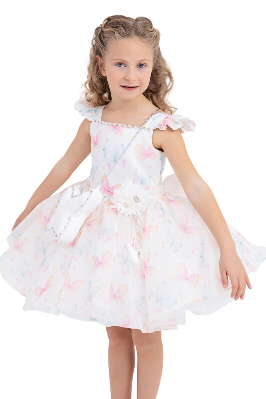 Pink Patterned dress for girls 2-6 AGE 33291PR - 3