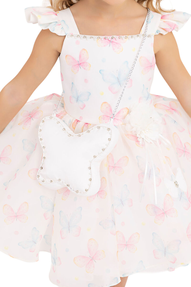Pink Patterned dress for girls 2-6 AGE 33291PR - 5