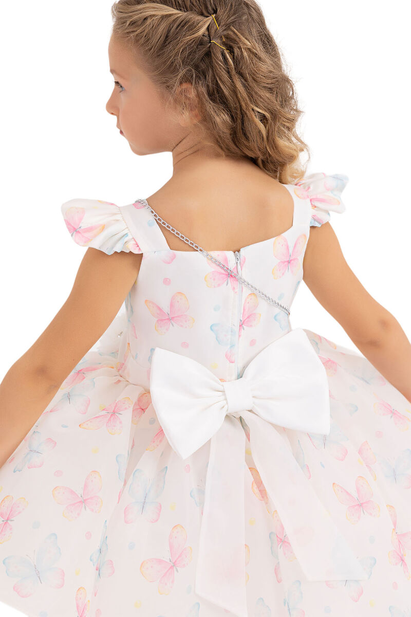 Pink Patterned dress for girls 2-6 AGE 33291PR - 6