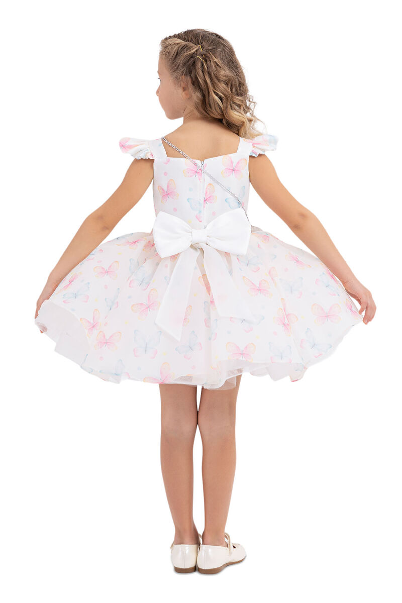 Pink Patterned dress for girls 2-6 AGE 33291PR - 7