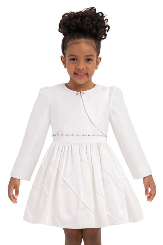 Ecru Long-Sleeved BOLERO for Girls 6-18 MONTH 33336PR - 1
