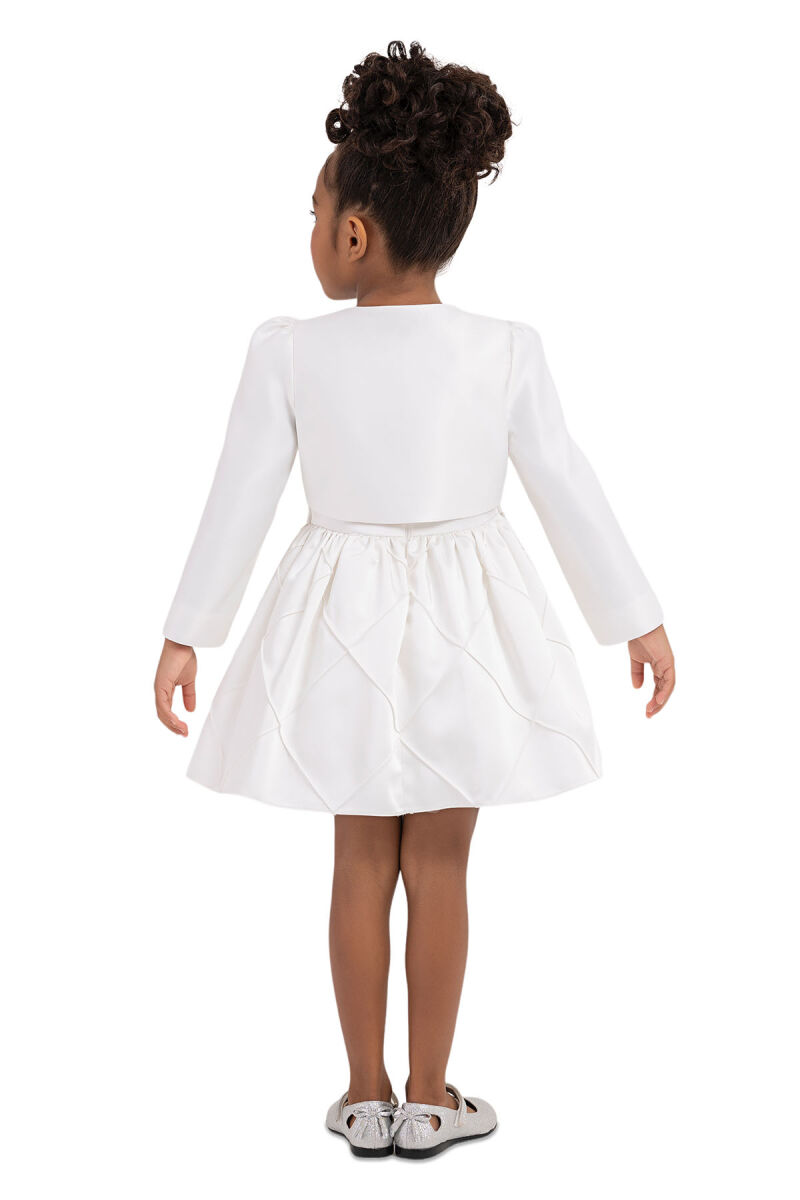 Ecru Long-Sleeved BOLERO for Girls 6-18 MONTH 33336PR - 2
