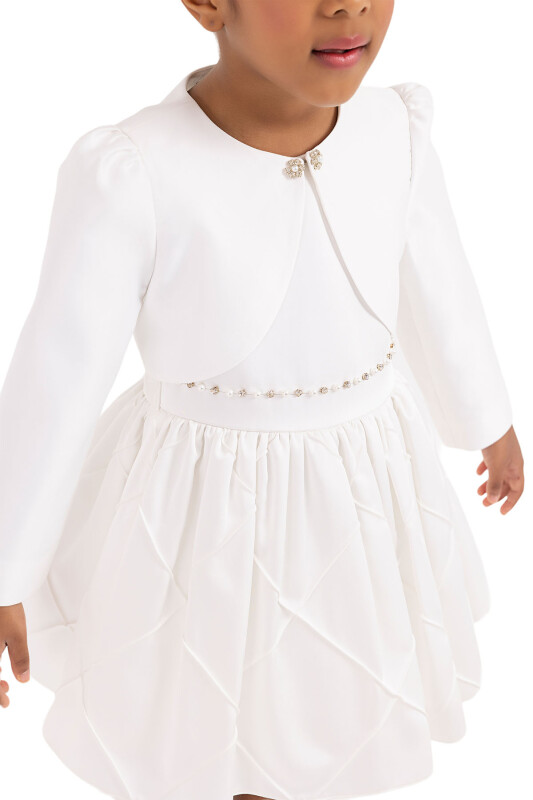 Ecru Long-Sleeved BOLERO for Girls 6-18 MONTH 33336PR - 3