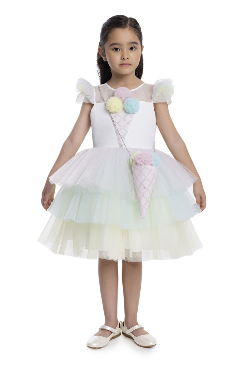 Rainbow Layered Skirted Girl's Dress 3-7 AGE 34022PR - 2